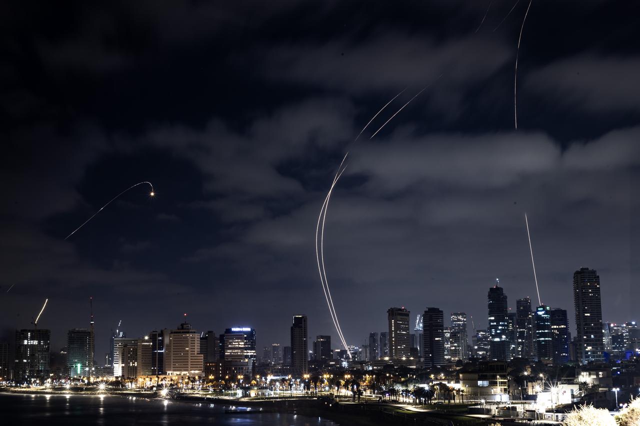 Irans ongoing retaliatory attacks with ballistic missiles towards Israel are seen from Tel Aviv, Israel on June 16, 2025. (AA Photo)