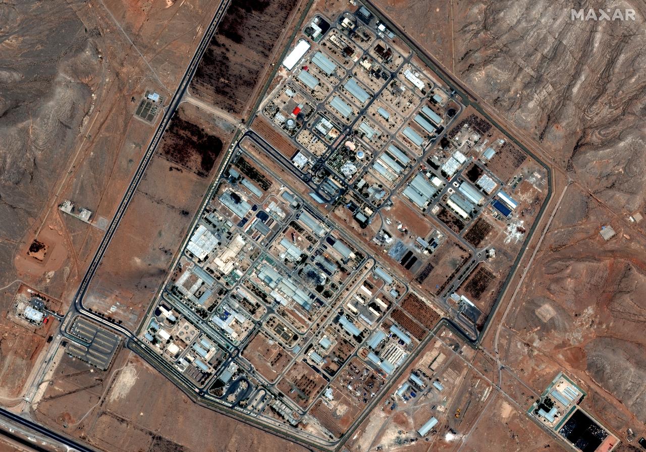 This handout satellite image provided by Maxar Technologies shows the Isfahan nuclear enrichment facility in central Iran on June 14, 2025, after it was hit by Israeli strikes. (Photo by Satellite image ©2025 Maxar Technologies / AFP)