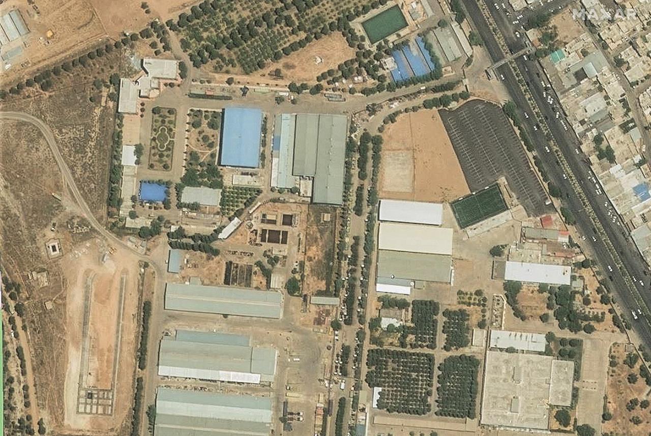 This handout satellite image released by Maxar Technologies on June 15, 2025, shows the Shiraz electronics production facility, southern Iran on June 14, 2025. (Photo by Handout / Satellite image ©2025 Maxar Technologies / AFP)