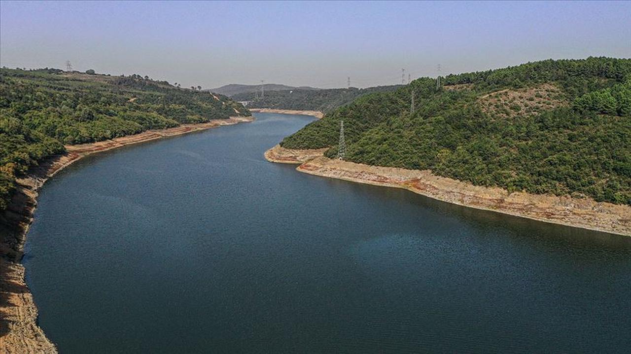A general view of a dam reservoir supplying water to Istanbul, accessed on June 17, 2025. (AA Photo)