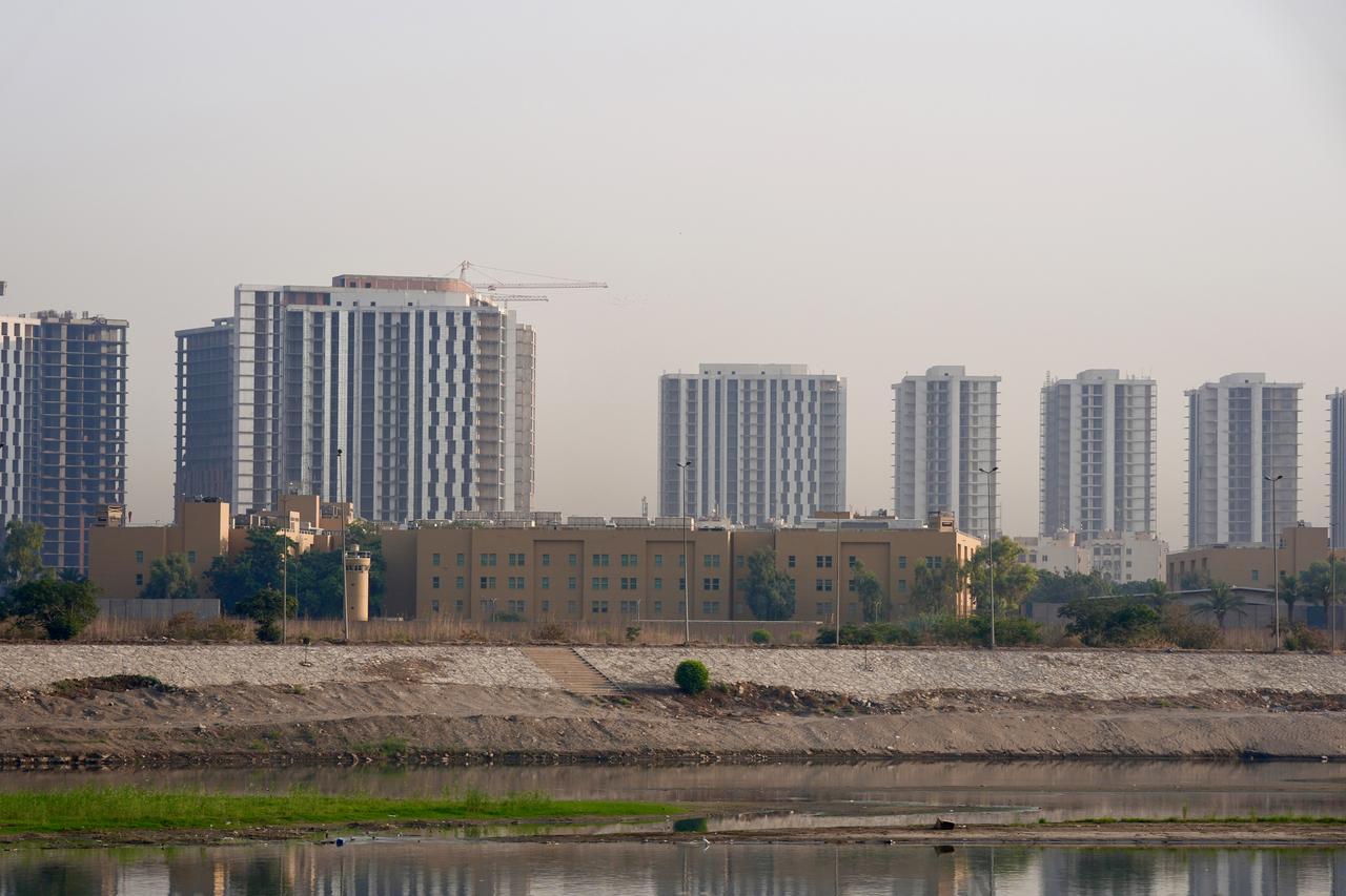 A view of the U.S. Embassy building and its surroundings in Baghdad, Iraq on June 11, 2025. (AA Photo)