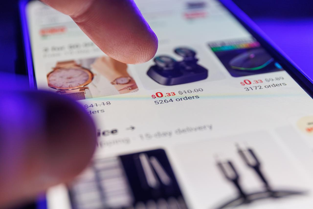 A close-up view of the AliExpress app interface showing ultra-low prices, accessed on June 18, 2025. (Adobe Stock Photo)