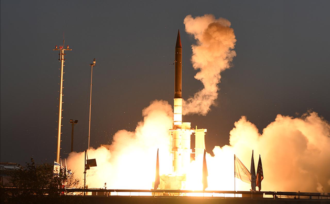 Israel's Arrow 3 anti-ballistic missile interceptor was launched at an unspecified time. (Photo via Israel Aerospace Industries)