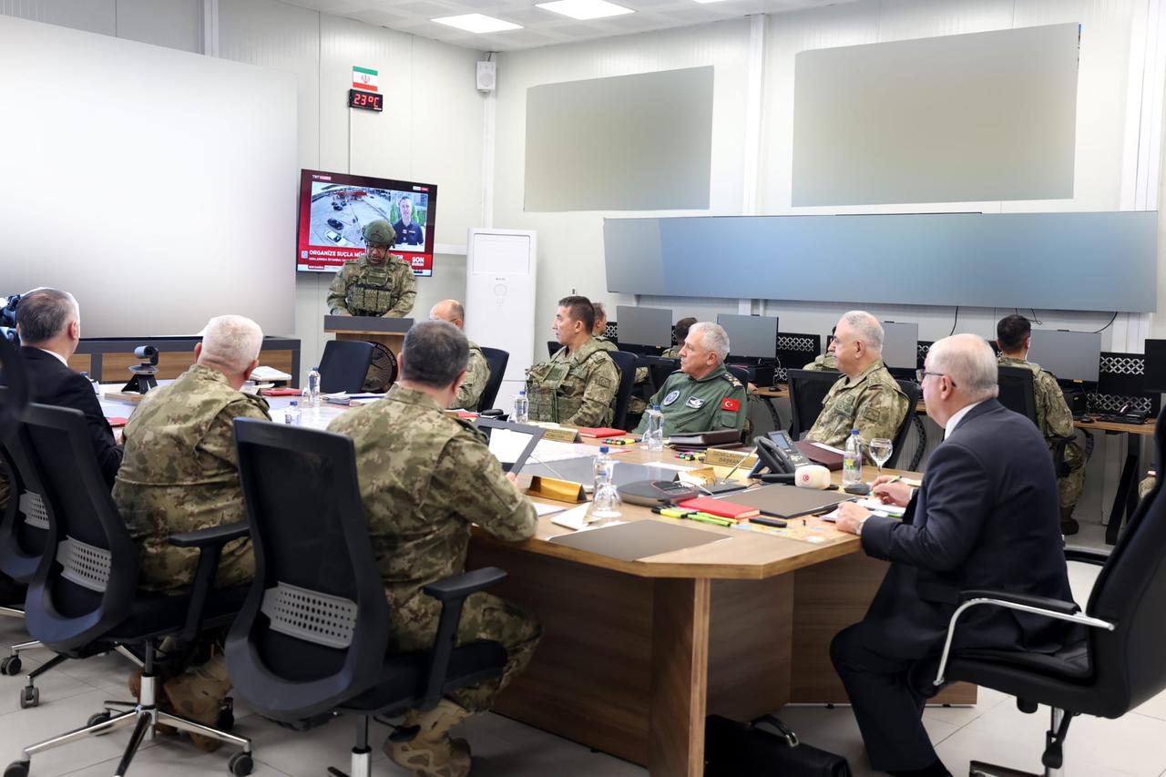 Minister of National Defense Yasar Guler and his accompanying commanders conducted inspections and checks on the Iranian border 18 June 2025. (AA Photo)
