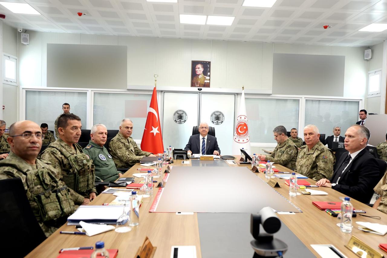 Minister of National Defense Yasar Guler and his accompanying commanders conducted inspections and checks on the Iranian border 18 June 2025. (AA Photo)