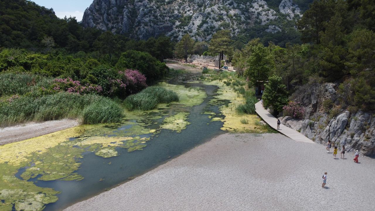 An aerial view of the ancient city of Olympos in Kumluca, Antalya, Türkiye, June 17, 2025. (AA Photo)