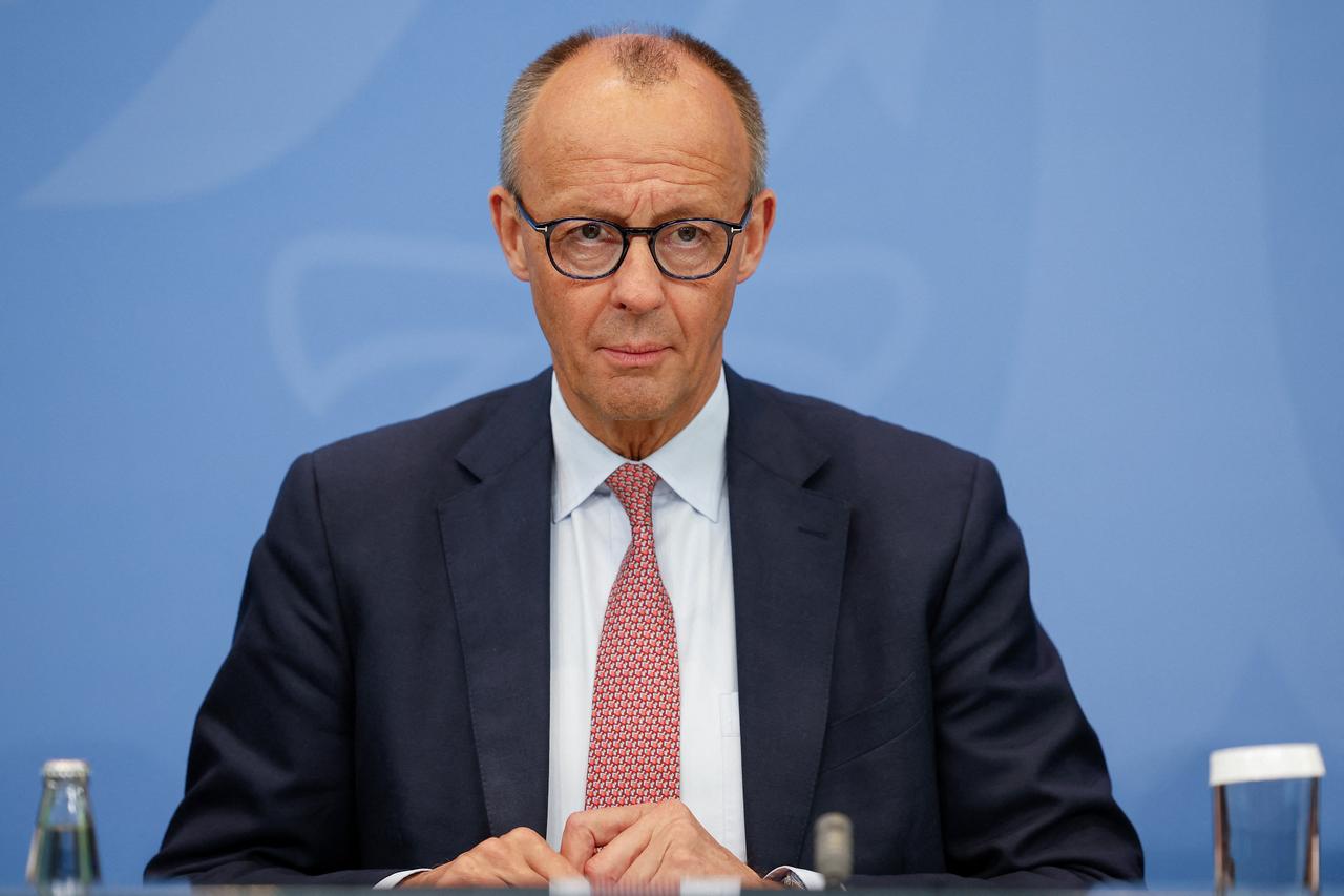 German Chancellor Friedrich Merz addresses a press conference after a meeting of the heads of Germanys federal states at the Chancellery in Berlin, June 18, 2025. (AFP Photo)