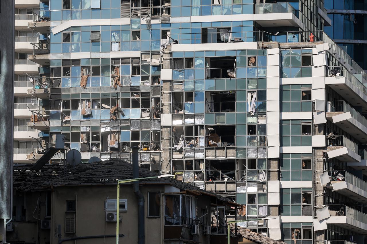 A damaged building at the site of an Iranian missile attack in Ramat Gan in central Israel on June 19, 2025. (AFP Photo)