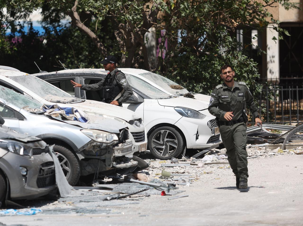 A view of the damage is seen after several missiles launched from Iran reportedly struck the area in retaliation for recent Israeli attacks, in Holon, south of Tel Aviv, Israel, on June 19, 2025. (AA Photo)