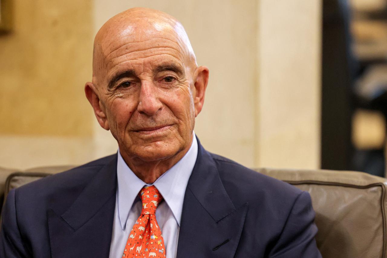 US special envoy for Syria Tom Barrack looks on during his meeting with Lebanons Prime Minister at the government palace in Beirut on June 19, 2025. (AFP Photo)