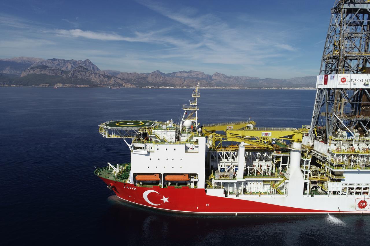 Fatih Drill Ship is seen before it starts to operate in Alanya district of Antalya, Türkiye on October 30, 2018. (AA Photo)