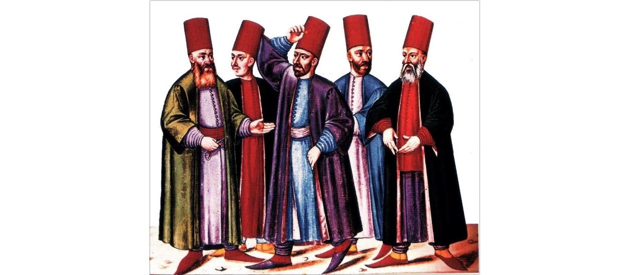 An hand-painted image showing the Ottoman Jews drawn by an unknown artist.