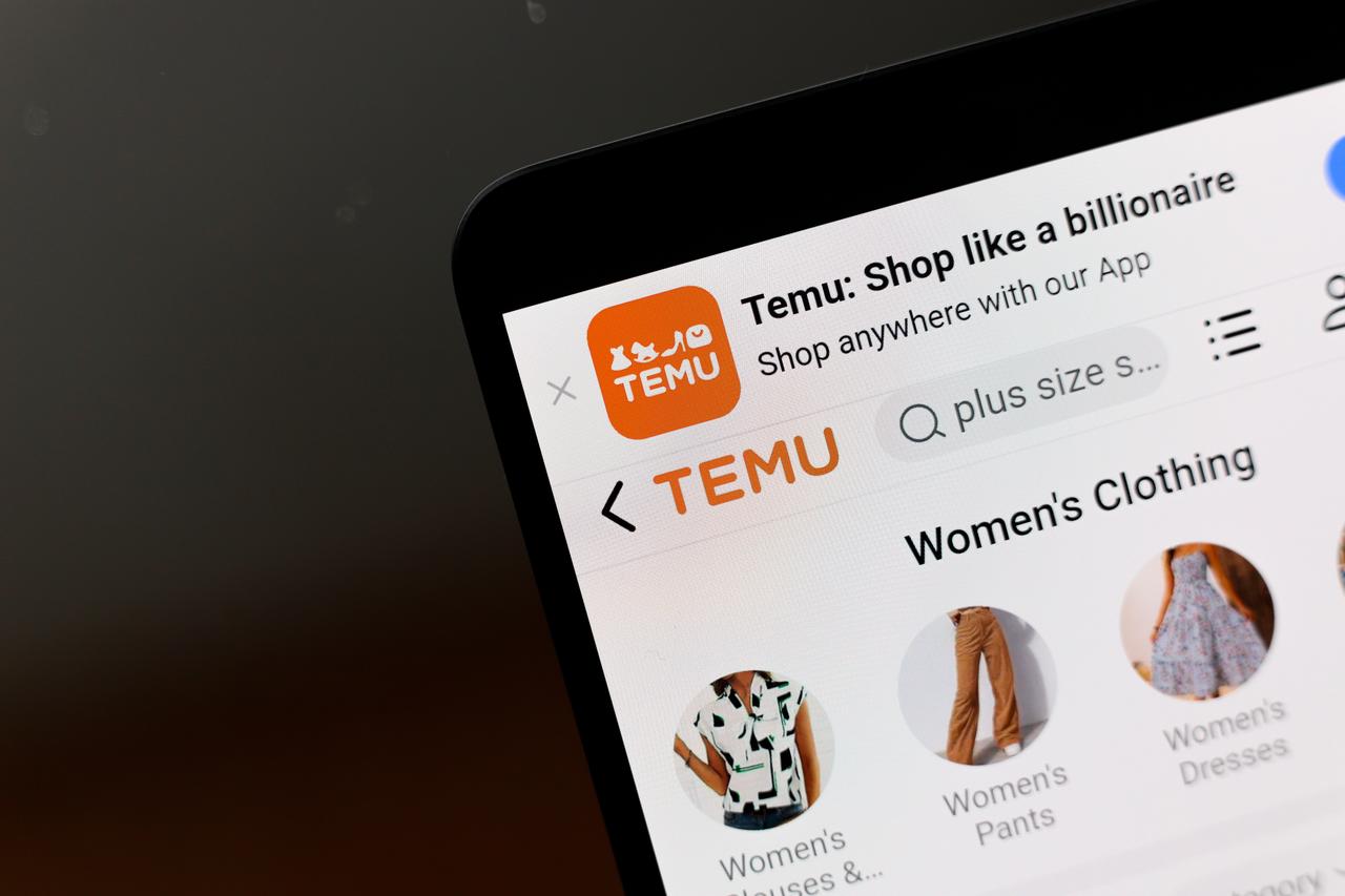 Photo illustration shows the Temu logo displayed on the website viewed on a laptop screen in Paraguay, on July 9, 2024. (Adobe Stock Photo)