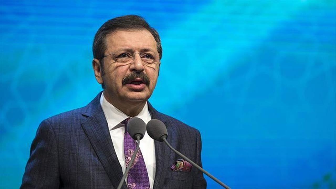 Rifat Hisarciklioglu, President of the Union of Chambers and Commodity Exchanges of Turkiye (TOBB), speaks at a conference in Türkiye, accessed on June 20, 2025. (AA Photo)