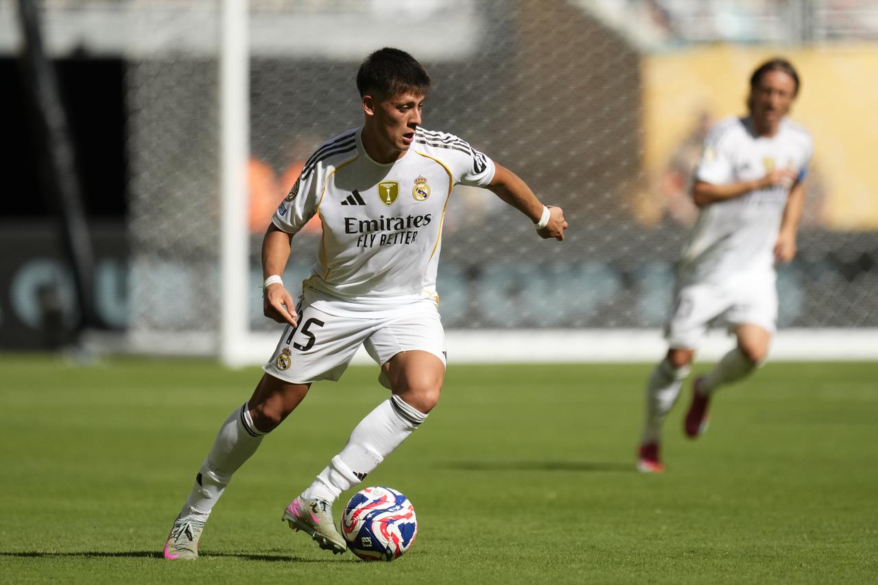 Arda Guler of Real Madrid in action during the FIFA Club World Cup 2025 group H match between Real Madrid CF and Al Hilal at Hard Rock Stadium, Miami Gardens, Florida, June 18, 2025. (AA Photo)
