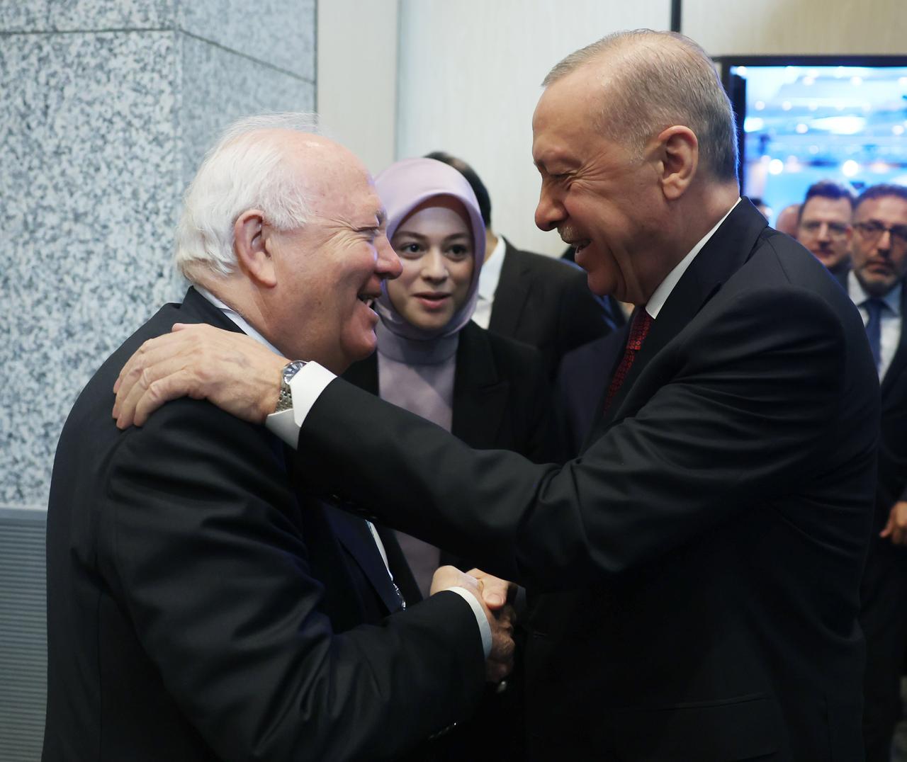 President Recep Tayyip Erdogan meets with the High Representative of the United Nations Alliance of Civilizations Miguel Angel Moratinos within the 51st Meeting of the Council of Foreign Ministers of the Organization of Islamic Cooperation (OIC) in Istanbul, Türkiye, on June 21, 2025. (TUR Presidency/Mustafa Kamaci - Anadolu Agency)