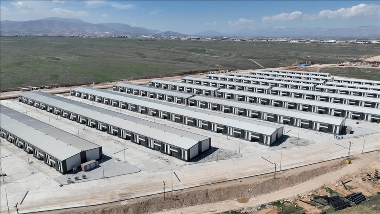 Aerial view shows rows of newly constructed modular housing units in a quake-affected region of Türkiye, accessed on June 21, 2025. (AA Photo)