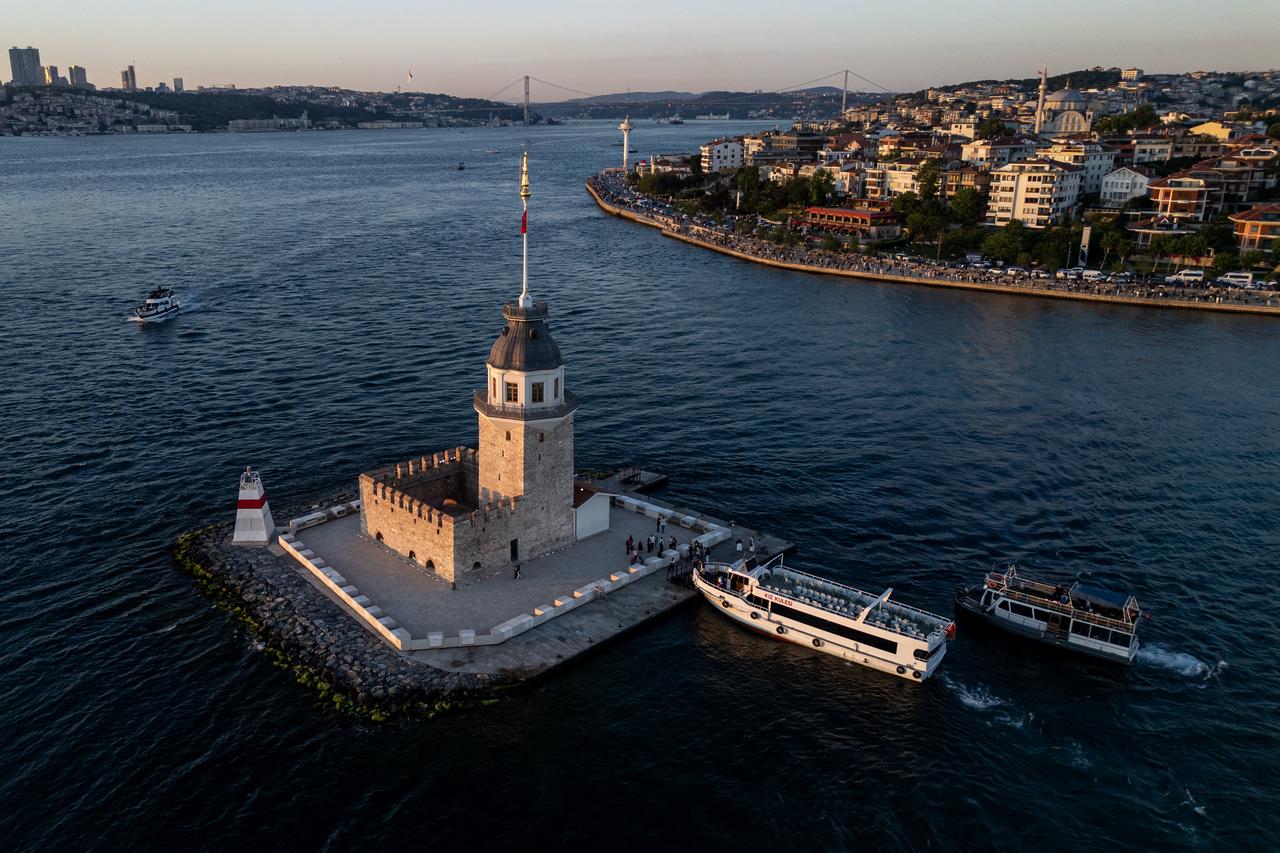 ISTANBUL, TURKIYE - JUNE 08: An aerial view of Maidens Tower in Istanbul, Turkiye on June 08, 2025. ( Muhammed Abdullah Kurtar - Anadolu Agency )