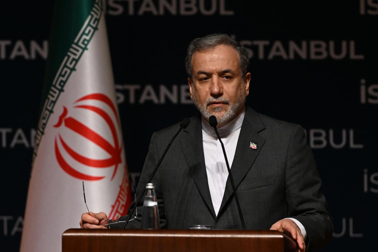 Iranian Foreign Minister Abbas Araghchi delivers a speech during a press conference as he attends the 51st Meeting of the Council of Foreign Ministers of the Organization of Islamic Cooperation (OIC) at Lutfi Kirdar International Convention and Exhibition Center in Istanbul, Türkiye, on June 22, 2025. (AA Photo)