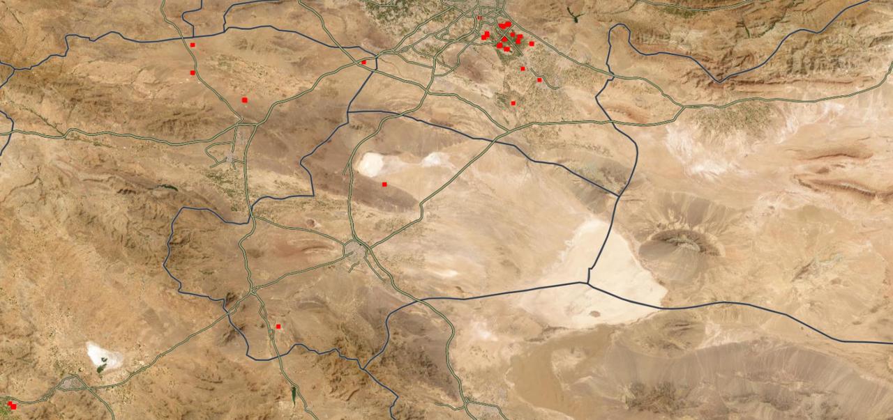 NASA's thermal satellite data compiled through the LANCE/FIRMS information system shows heat signatures on 22 June, 2025. (Fire Information for Resource Management System)