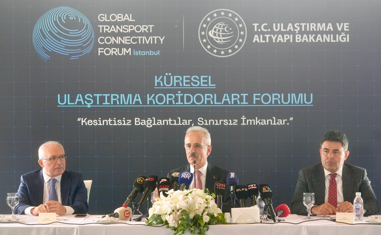 Türkiye's Transport and Infrastructure Minister Abdulkadir Uraloglu speaking during the press conference on 21 June, 2025. (AA Photo)