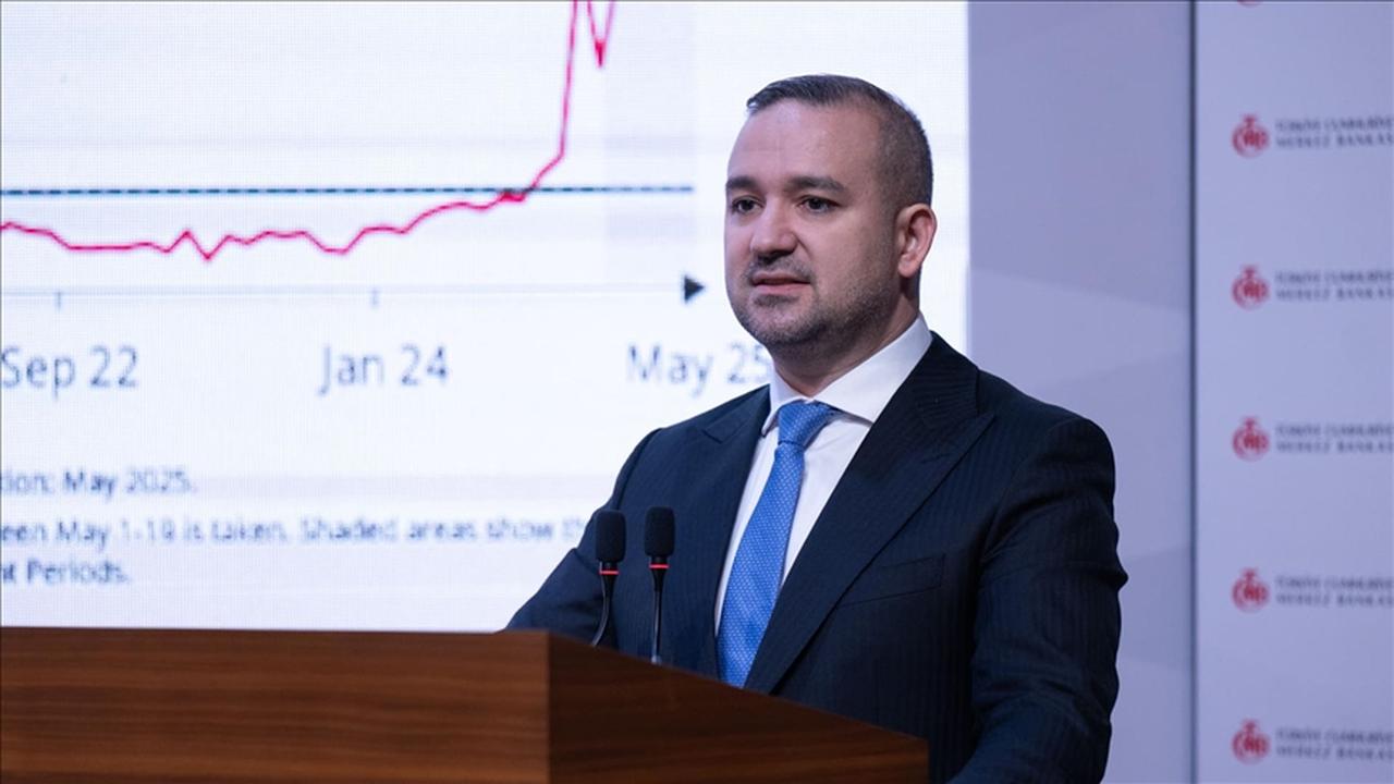 CBRT Governor Fatih Karahan speaks during a briefing at the Central Bank’s Istanbul Financial Center campus as part of the presentation of the second Inflation Report of the year in Istanbul, Türkiye, on May 22, 2025. (AA Photo)