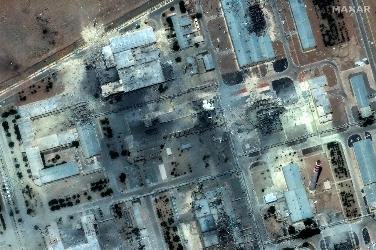 This handout satellite picture provided by Maxar Technologies and taken on June 22, 2025, shows damage after US strikes on the Isfahan nuclear enrichment facility in central Iran. (AFP Photo)