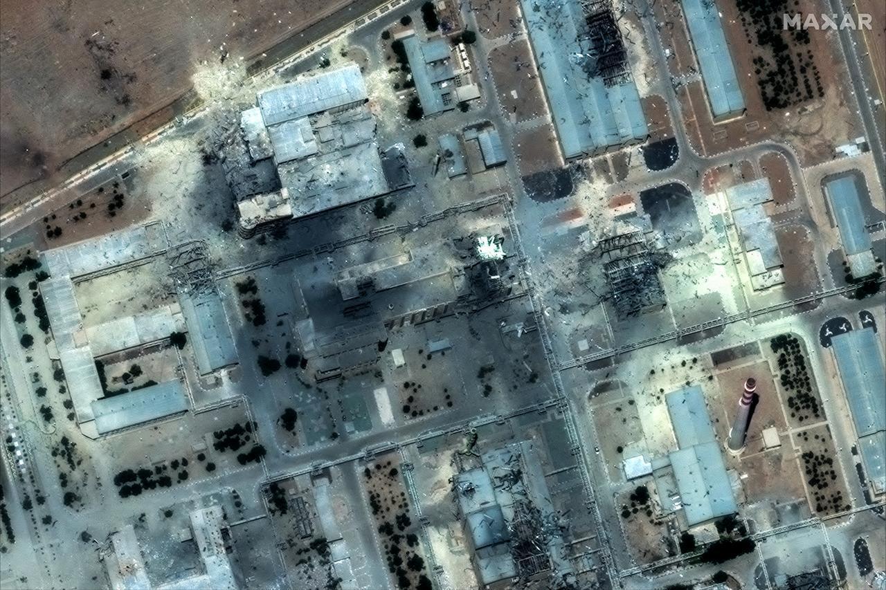 Damage after US strikes on the Isfahan nuclear enrichment facility in central Iran, on June 22, 2025 (Photo by Satellite image ©2025 Maxar Technologies / AFP)