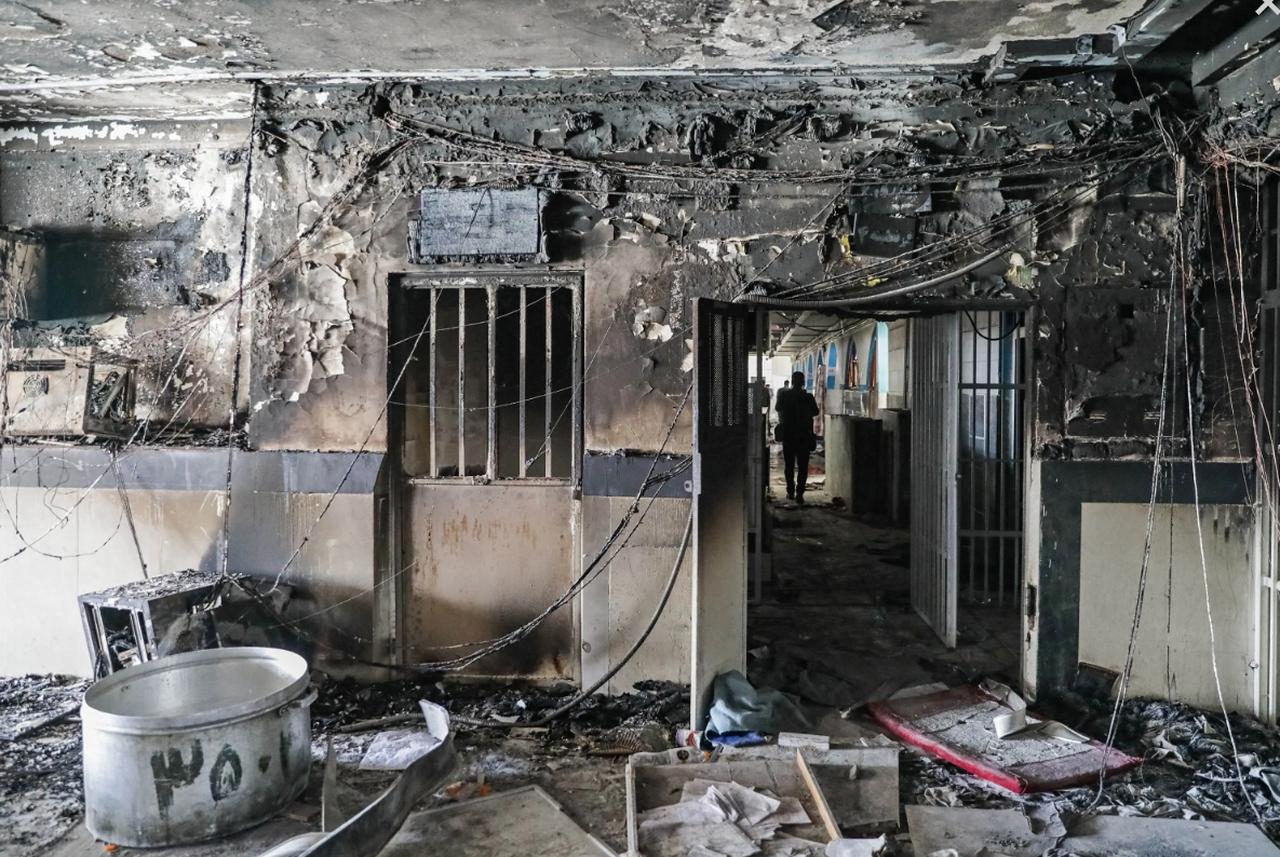 Damage caused by a fire in the notorious Evin prison, northwest of the Iranian capital, Tehran on October 16, 2022. (AFP Photo)