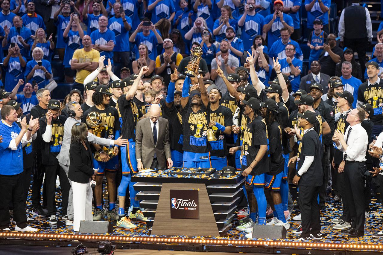 The final game of the NBA Finals, Game 7, was played between the Indiana Pacers and the Oklahoma City Thunder at the Paycom Center in Oklahoma City, Oklahoma. The Oklahoma City Thunder won the game and became the NBA champions. (AA Photo)