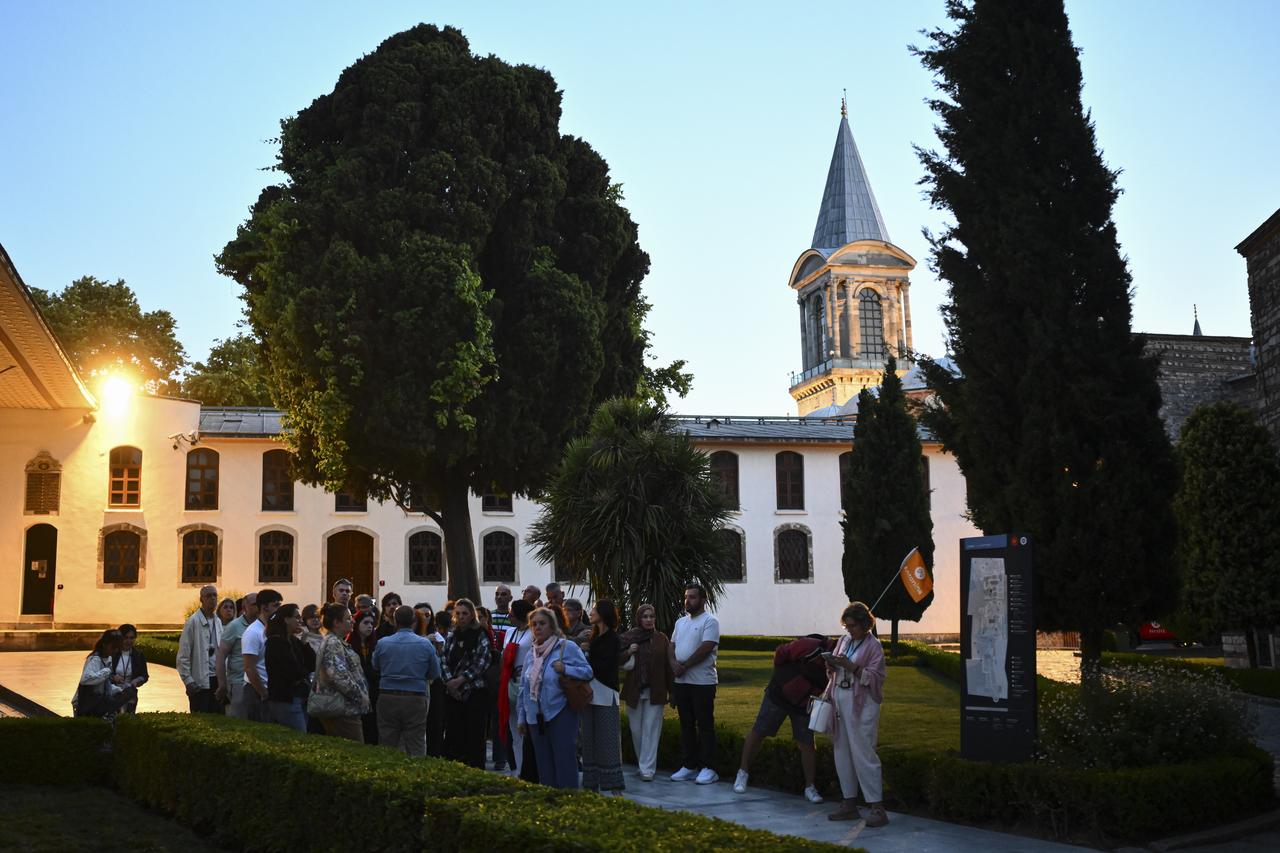 Topkapi Palace, under the Directorate of National Palaces, welcomes visitors during evening hours in Istanbul, Türkiye, June 22, 2025. (AA Photo)
