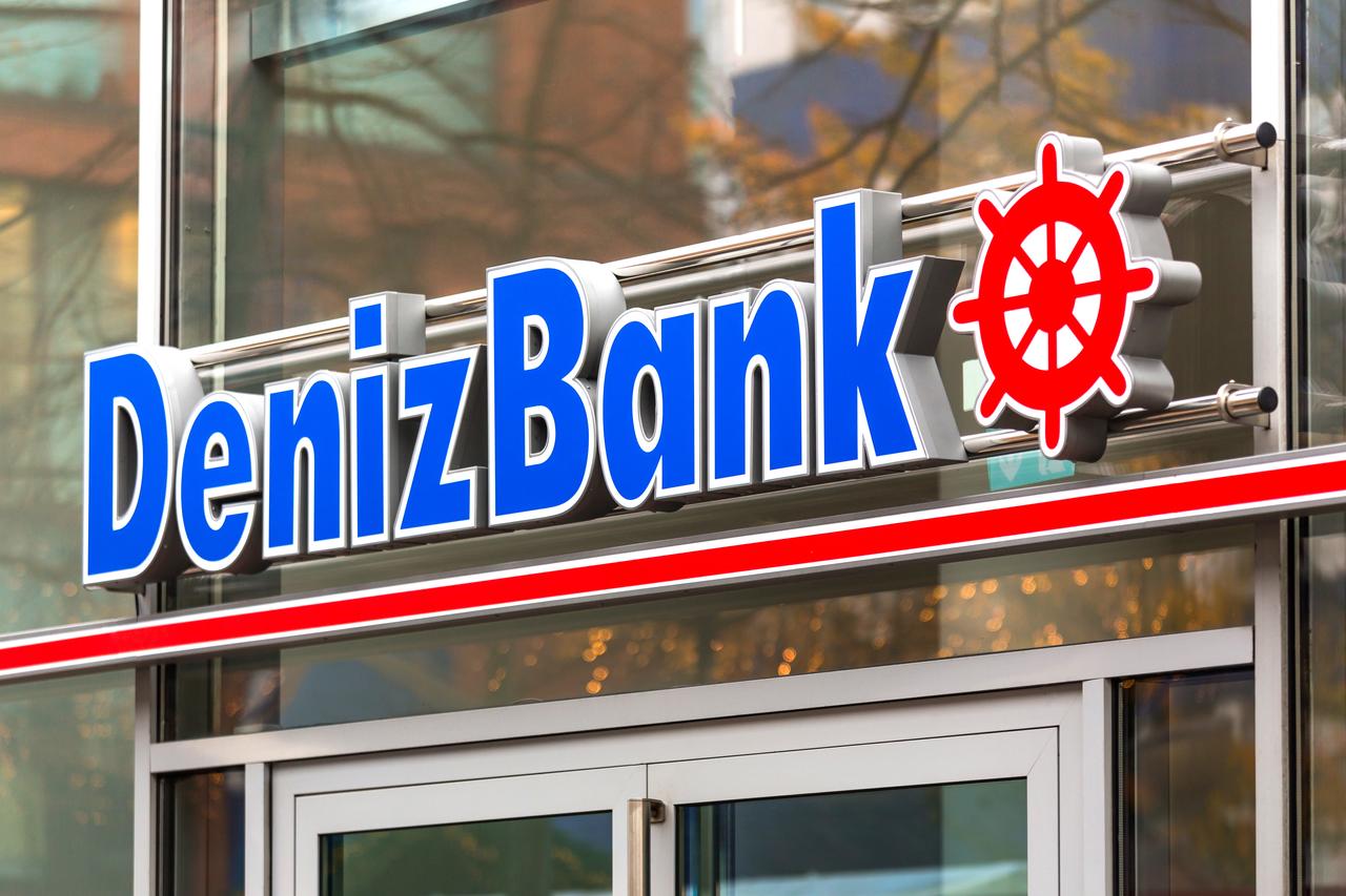 A DenizBank branch sign is seen in Duisburg, North Rhine-Westphalia, Germany, on November 22, 2018. (Adobe Stock Photo)