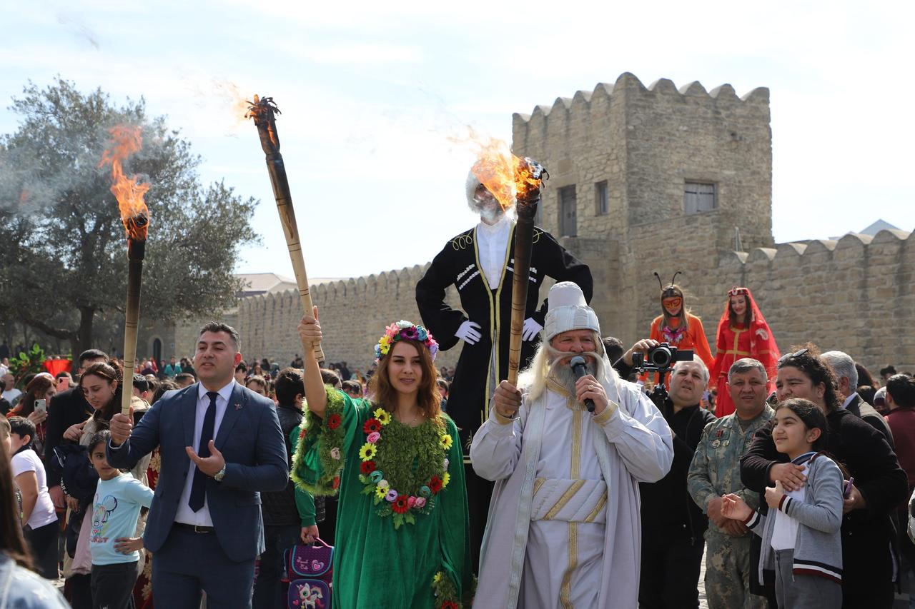 A view from the Nowruz celebrations held at Fire Temple of Baku in Surakhany district of Azerbaijani capital, March 18, 2025. (AA Photo)