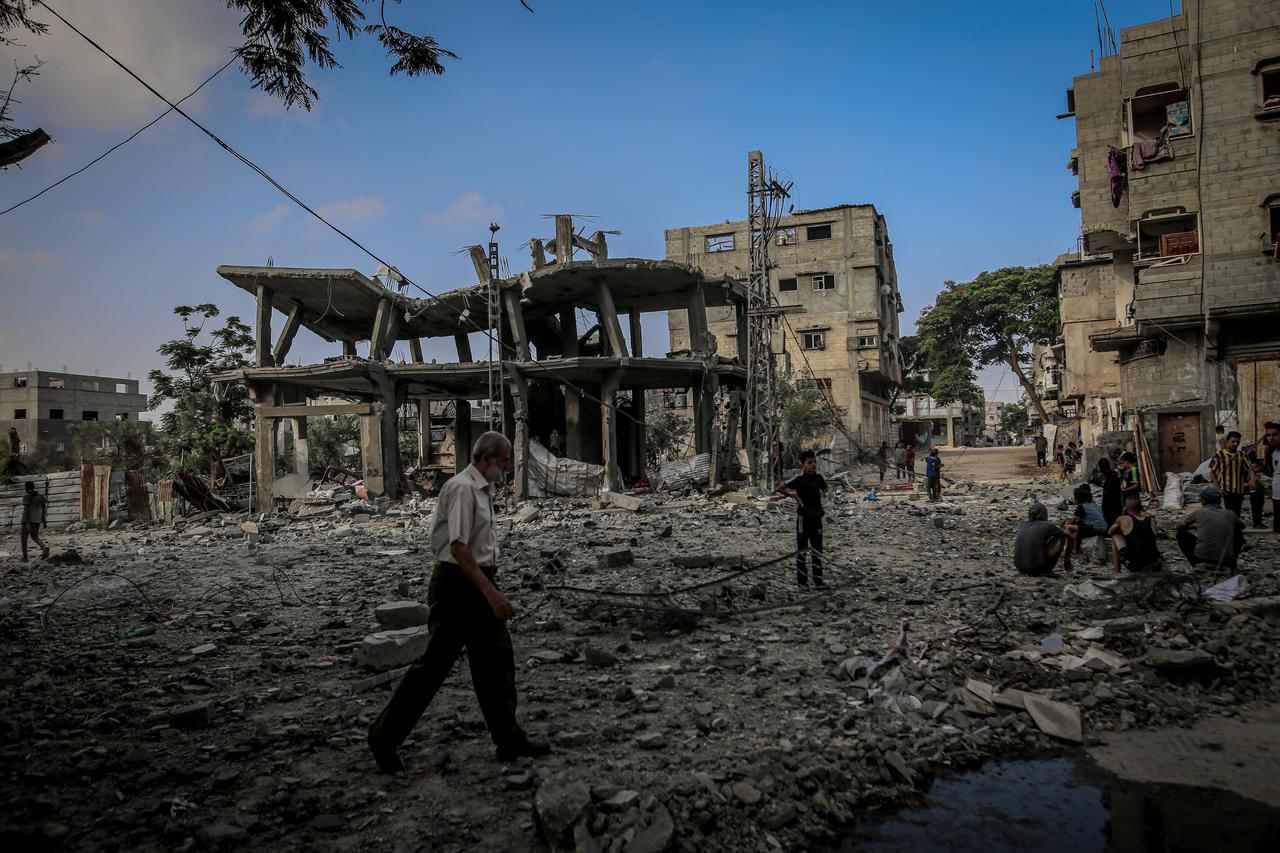 A general view of the destruction after an Israeli airstrike targeted the home of the Gazzat family in the Es-Sabra neighborhood of Gaza City, Gaza, on June 24, 2025. (AA Photo)