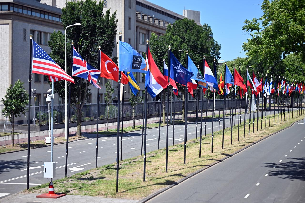 A general view of the street as preparations continue ahead of the NATO Leaders’ Summit to be held at the World Forum in The Hague, Netherlands, on June 23, 2025. (AA Photo)