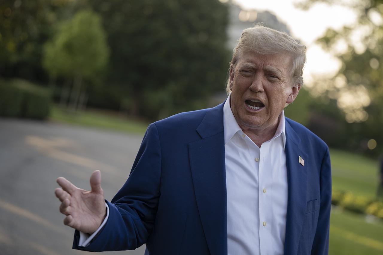 US President Donald Trump speaks to press before his departure at the White House to route The Hague, Netherlands on June 24, 2025, in Washington D.C. (AA Photo)