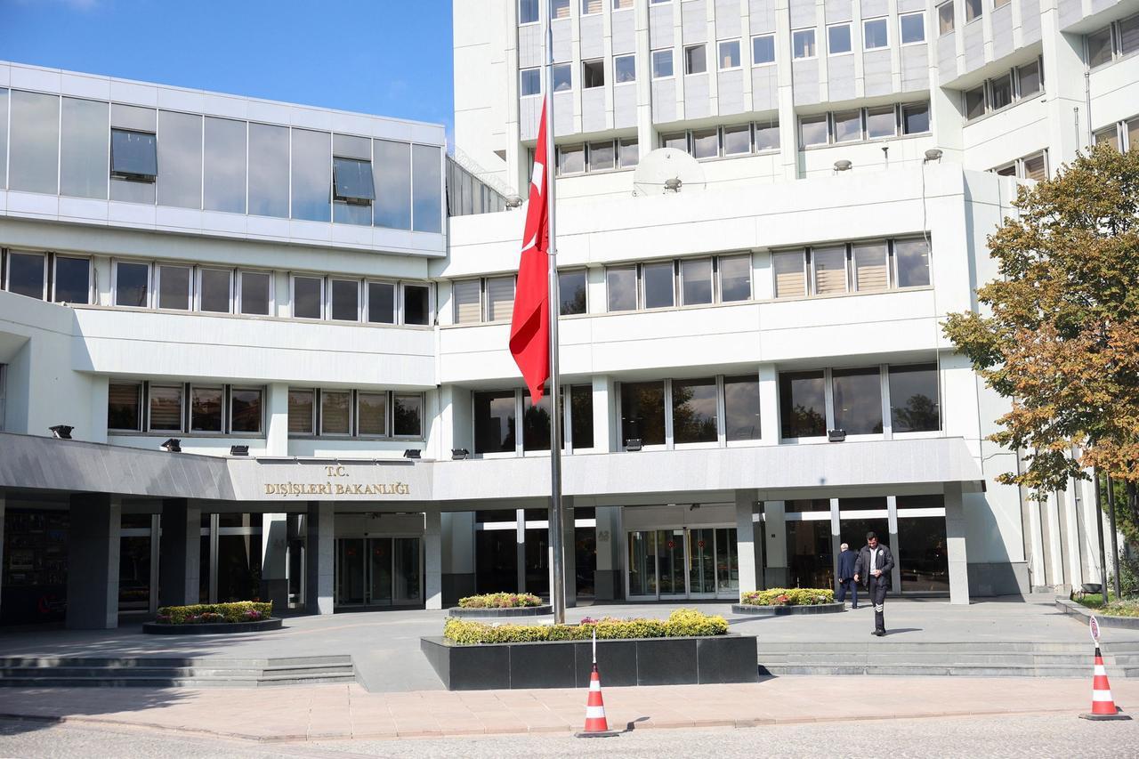 Exterior of the Turkish Foreign Ministry building in capital Ankara, Türkiye on Oct. 19, 2023. (AFP Photo)
