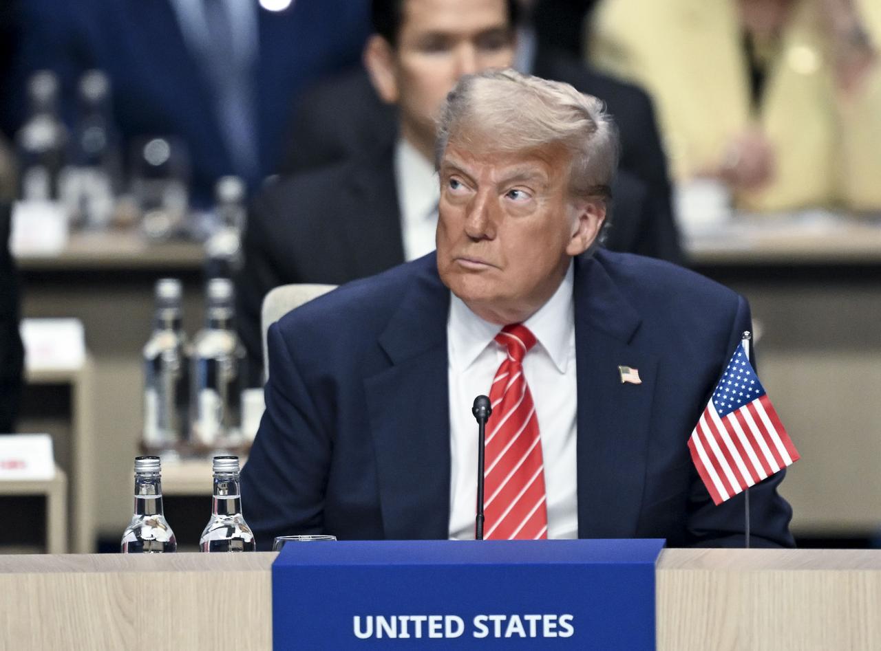 THE HAGUE, NETHERLANDS - JUNE 25: US President Donald Trump attends the NATO Heads of State and Government Summit in the Hague, the Netherlands on June 25, 2025. ( Utku Uçrak - Anadolu Agency )