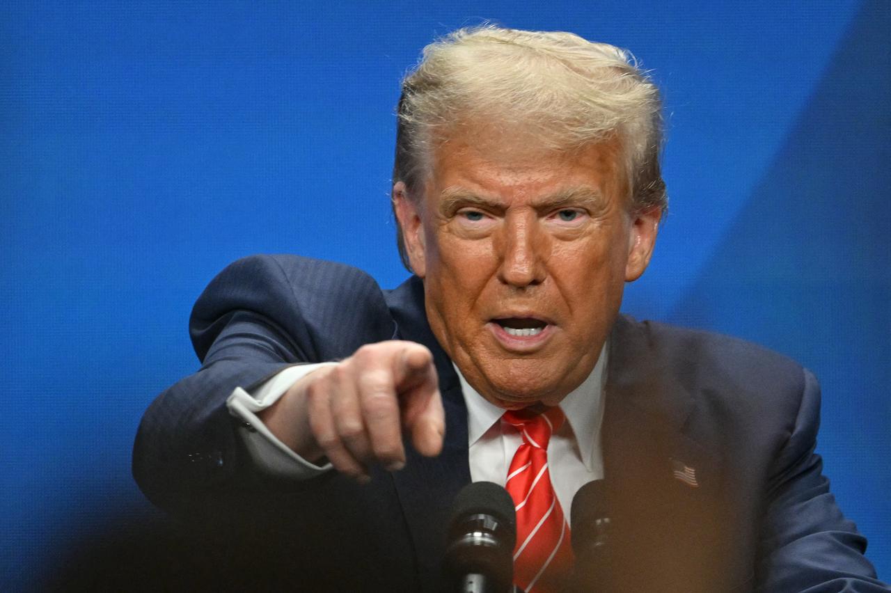 US President Donald Trump addresses a press conference during a North Atlantic Treaty Organization (NATO) Heads of State and Government summit in The Hague on June 25, 2025. (AFP Photo)