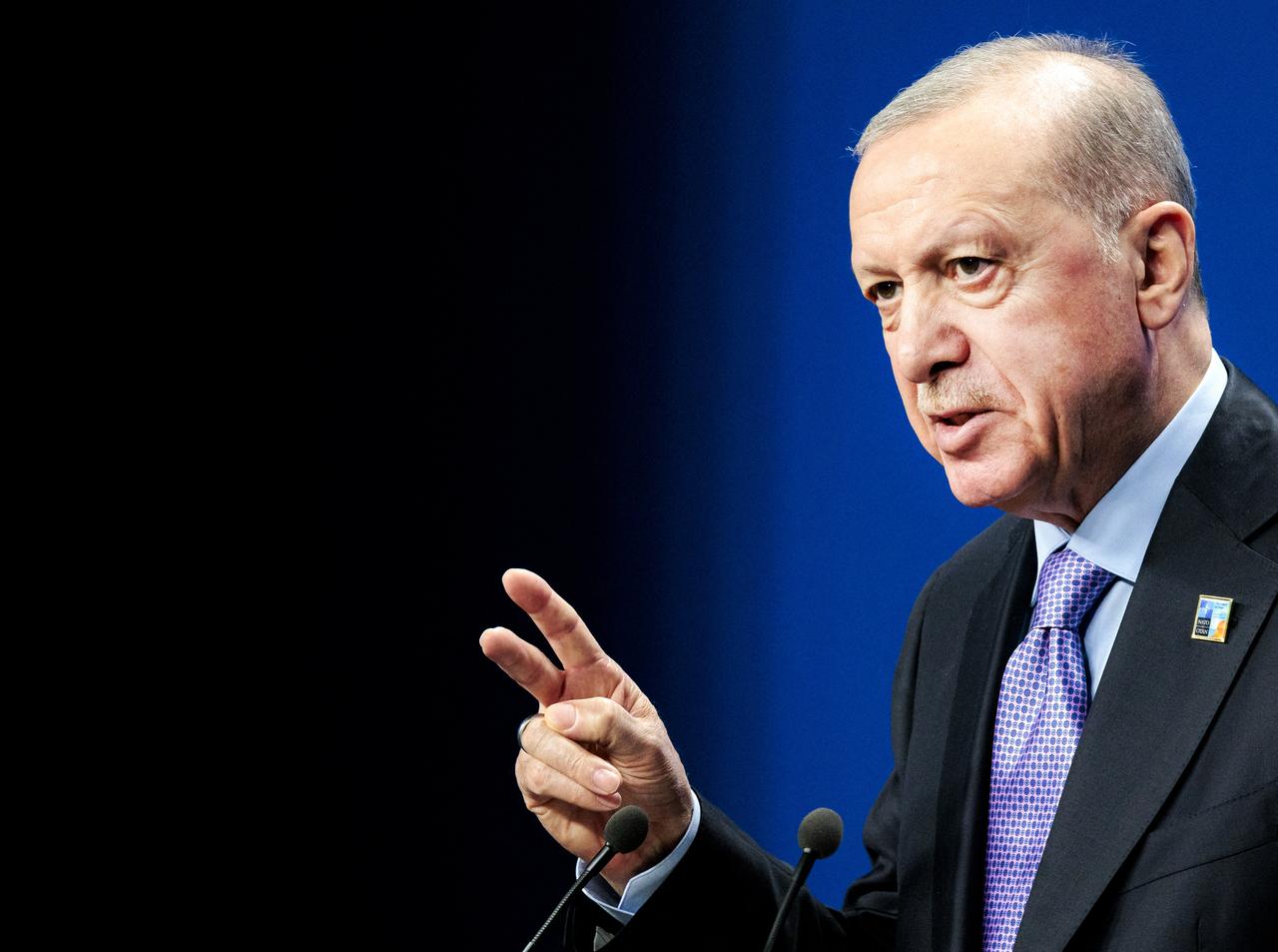 Turkish President Recep Tayyip Erdogan speaks during a press conference after the North Atlantic Treaty Organization (NATO) summit in The Hague on June 25, 2025. (AFP Photo)