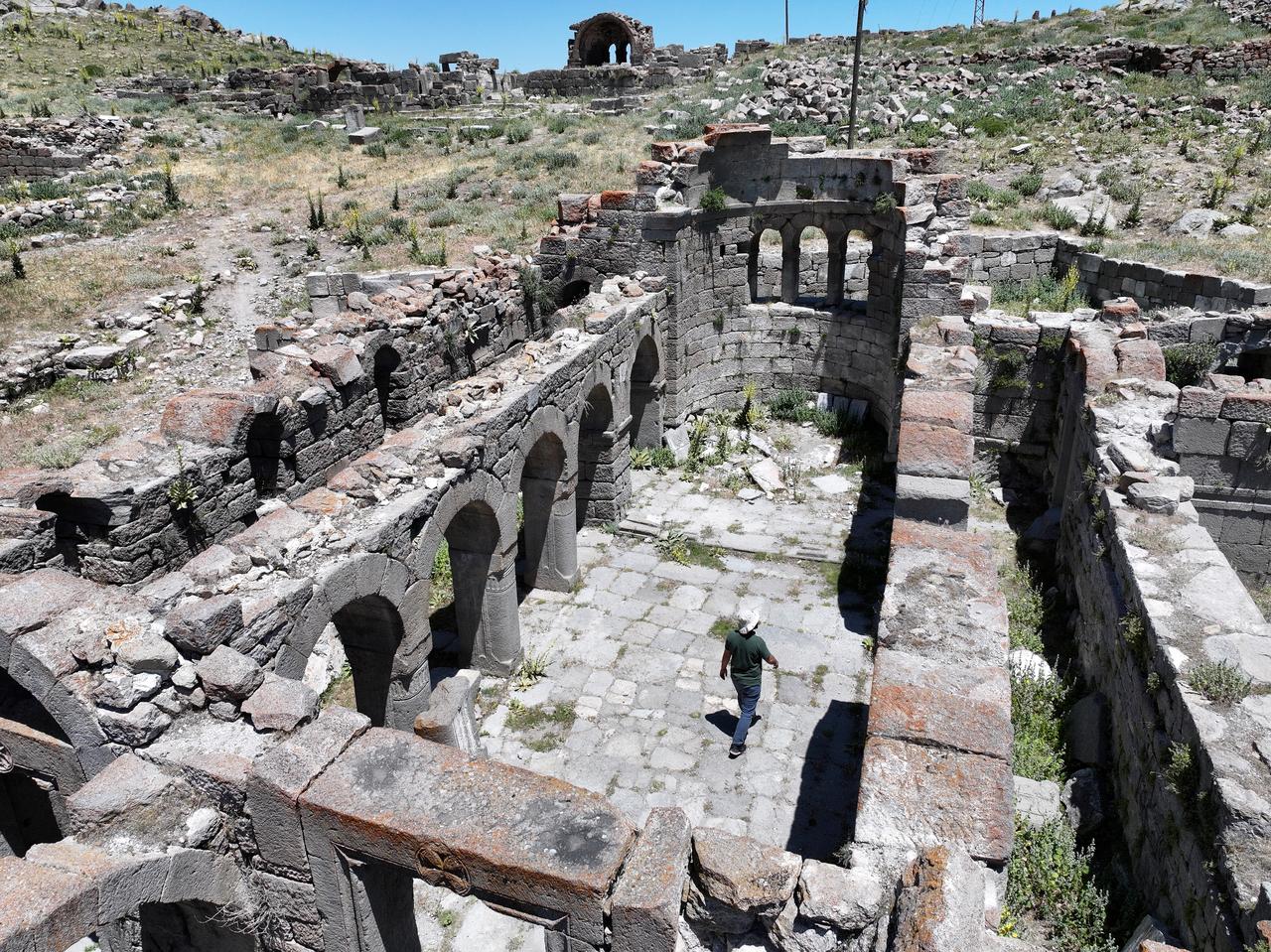 A view of one of the religious structures in the  Binbir Kilise  region of Karadag, located north of Karaman in Türkiye, June 26, 2025. (AA Photo)