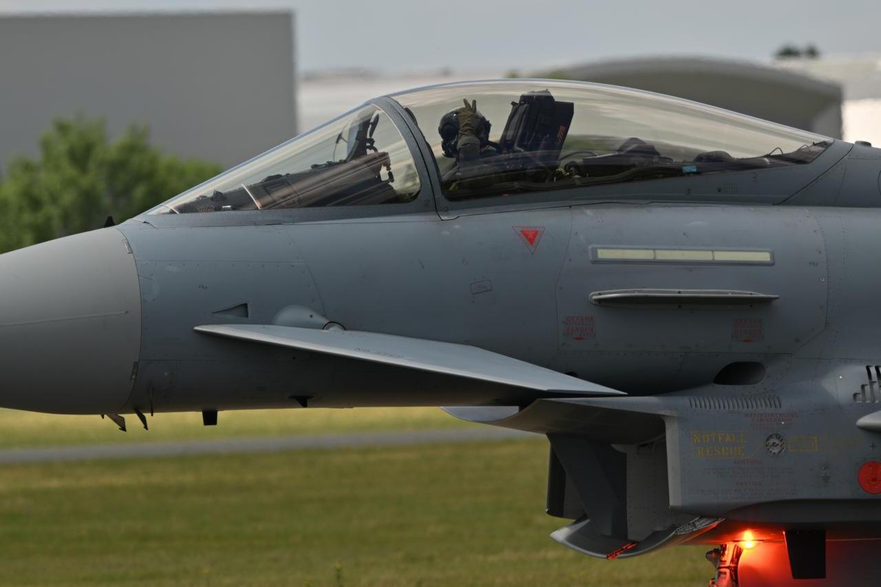 An Eurofighter performs during the 55th edition of the International Paris Air Show at Paris–Le Bourget Airport in Le Bourget, north of Paris on June 16, 2025. (AA Photo)