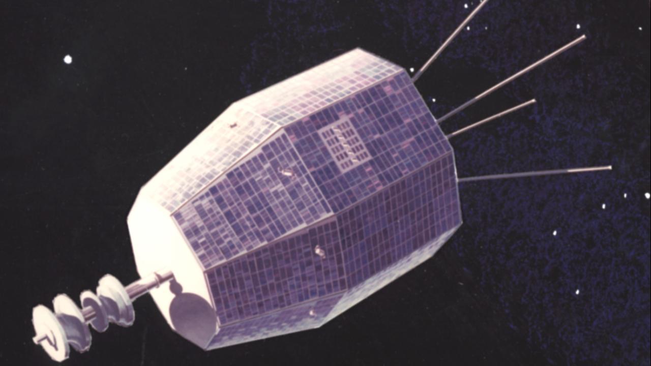 Defunct Relay 2 satellite, launched in 1964, captured during its operational period in orbit. (Photo via NASA)