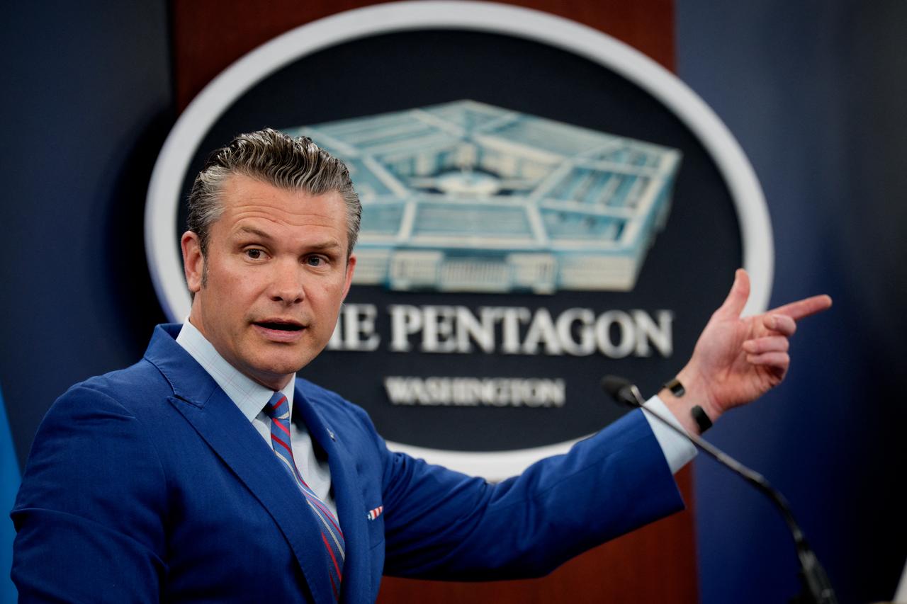 U.S. Defense Secretary Pete Hegseth speaks during a news conference at the Pentagon on June 26, 2025 in Arlington, Virginia. (AFP Photo)