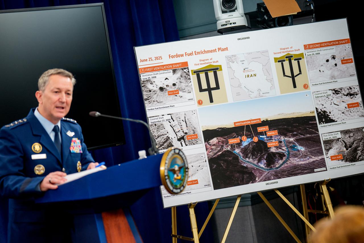 Chairman of the Joint Chiefs of Staff Air Force Gen. Dan Caine speaks during a news conference at the Pentagon on June 26, 2025 in Arlington, Virginia. (AFP Photo)