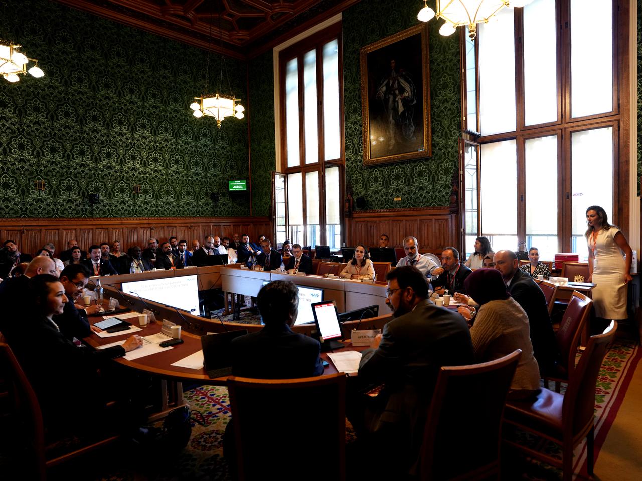 Attendees follow discussions during the “Business Without Barriers: Removing Obstacles in UK–Türkiye Trade” roundtable organized by MUSIAD UK at the House of Lords in London, United Kingdom, June 25, 2025. (AA Photo)