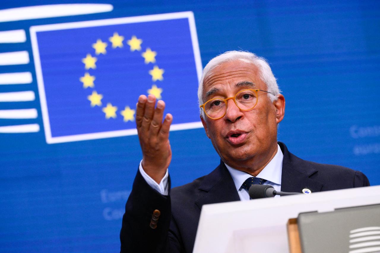 European Council President Antonio Costa gives a press conference after working sessions at the European Council in Brussels on June 26, 2025. (AFP Photo)