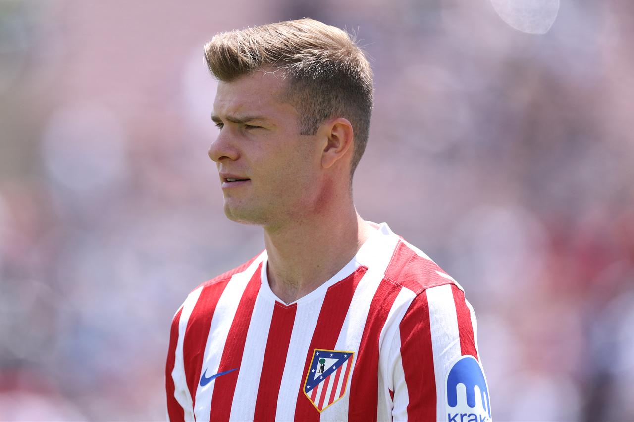 Alexander Sorloth of Atletico looks on during the FIFA Club World Cup 2025 group B match between Club Atletico de Madrid and Botafogo FR at Rose Bowl Stadium on June 23, 2025 in Pasadena, California.  (AFP Photo)