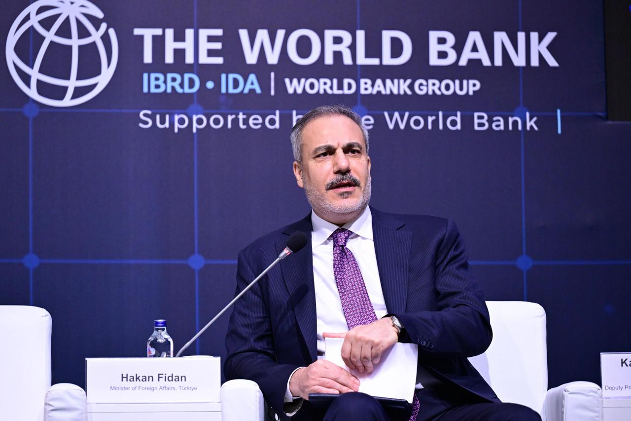 Foreign Minister Hakan Fidan attends the Global Transport Connectivity Forum in Istanbul, Türkiye on June 27, 2025. (AA Photo)