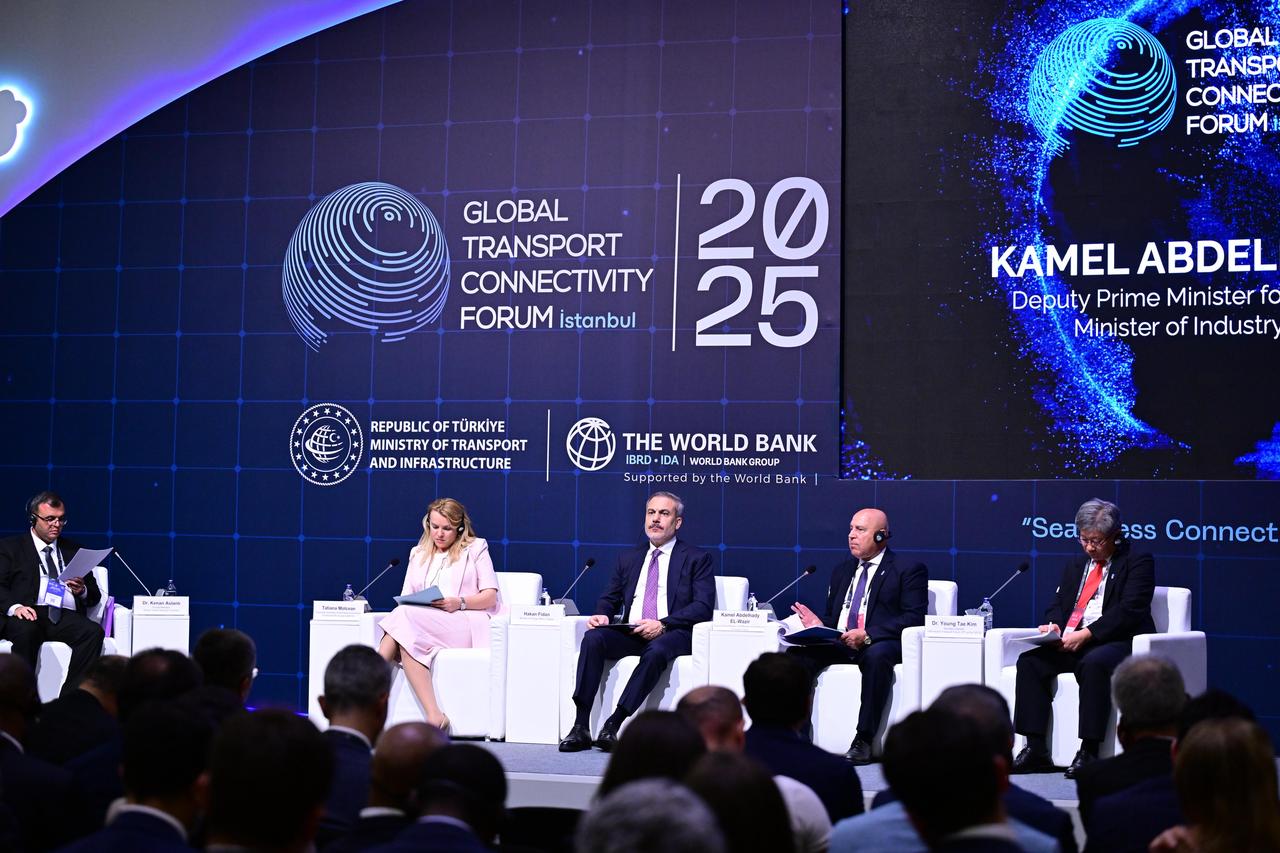 Foreign Minister Hakan Fidan attends the Global Transport Connectivity Forum in Istanbul, Türkiye on June 27, 2025. (AA Photo)